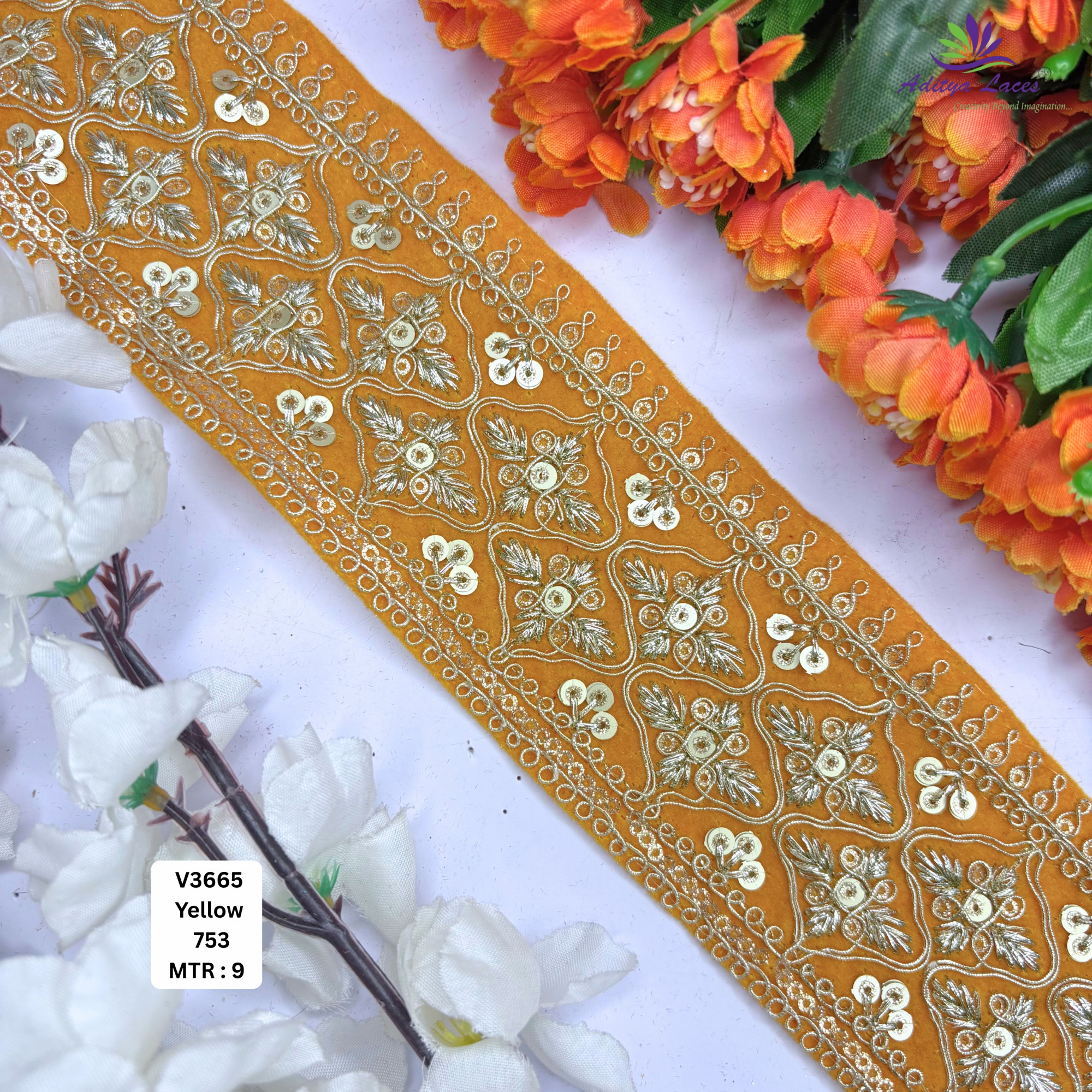 Decorative Velvet Lace Border Trim for Saree Lehenga Bridal Wear