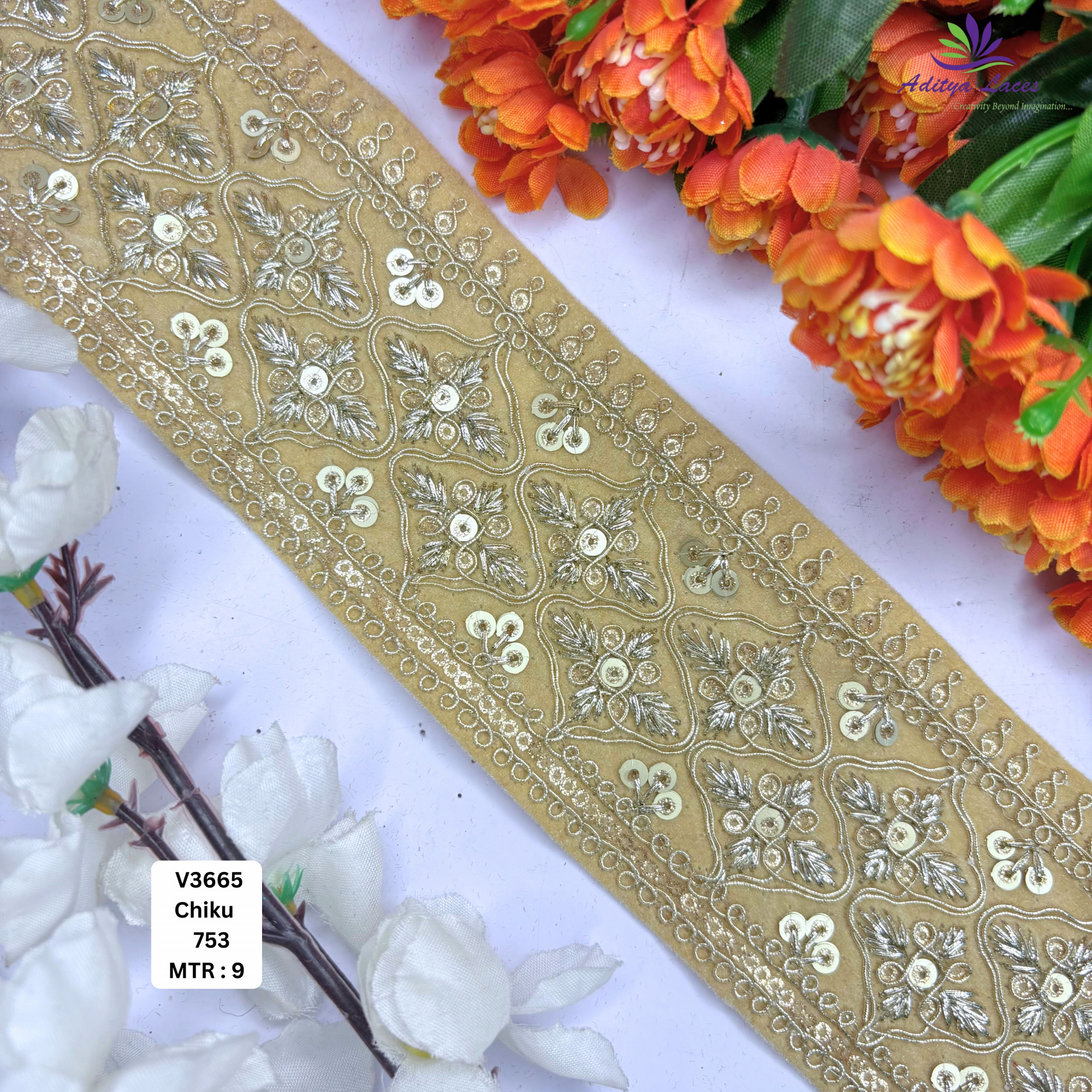 Decorative Velvet Lace Border Trim for Saree Lehenga Bridal Wear