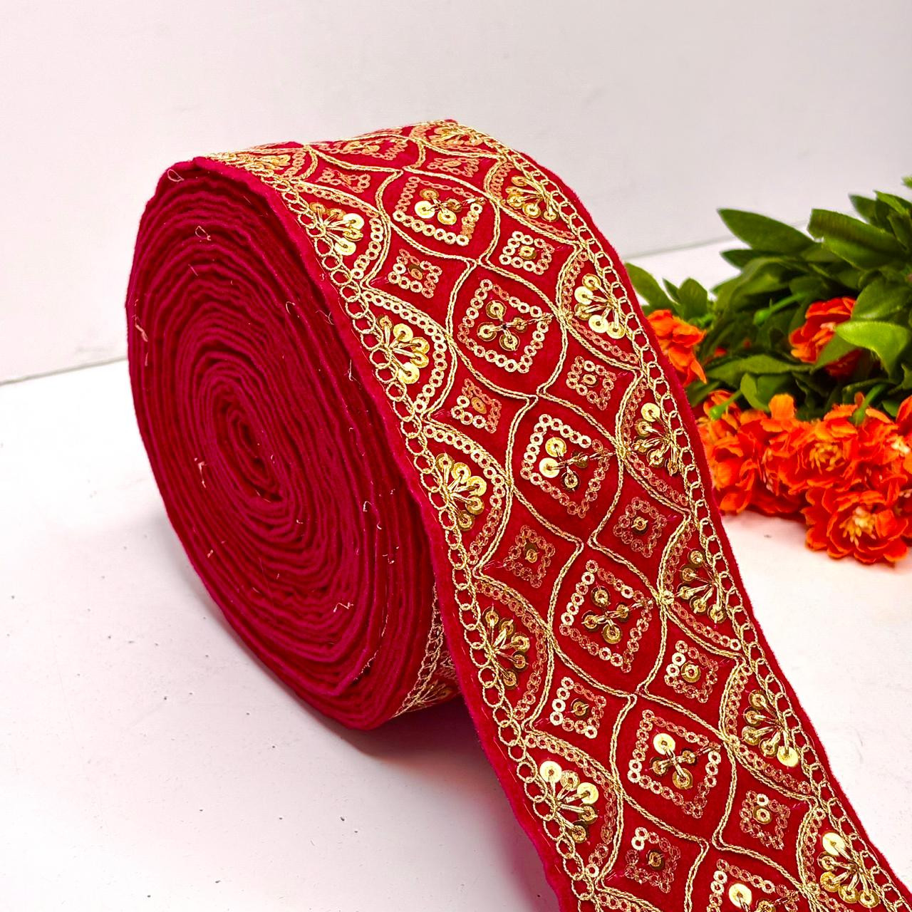 Premium Velvet Lace Border Trim for Saree Lehenga Bridal Wear