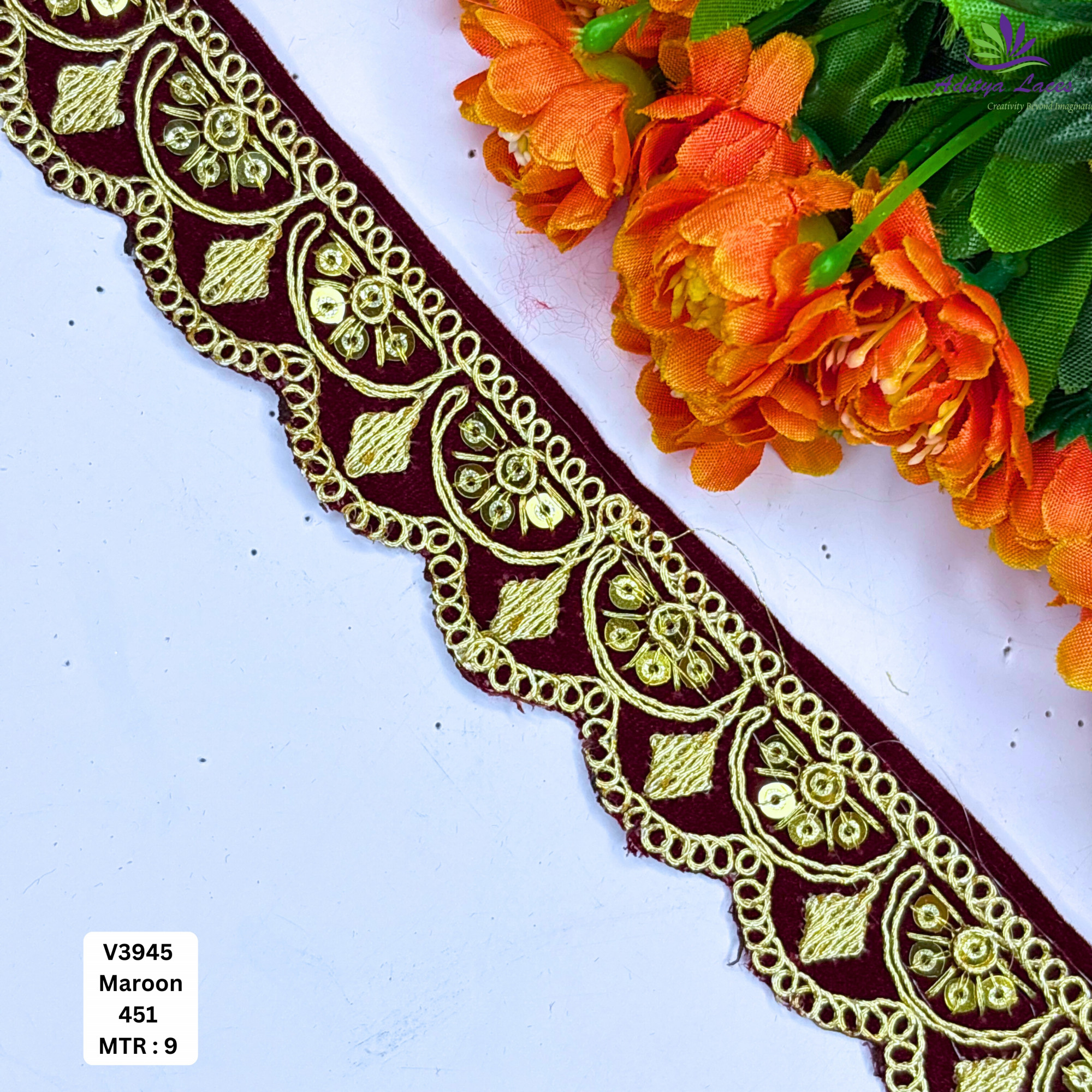 Velvet Multicolor Embroidery Lace Trim Collection Designer Saree Border Bridal Beads Lace Decorative Fashion Trim