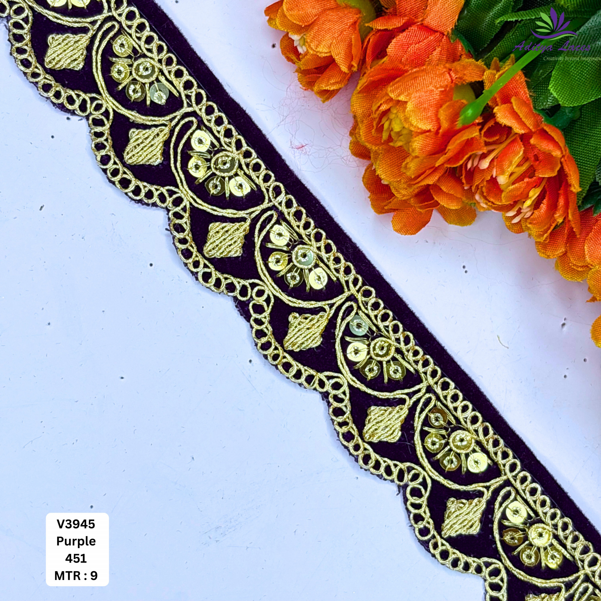 Velvet Multicolor Embroidery Lace Trim Collection Designer Saree Border Bridal Beads Lace Decorative Fashion Trim