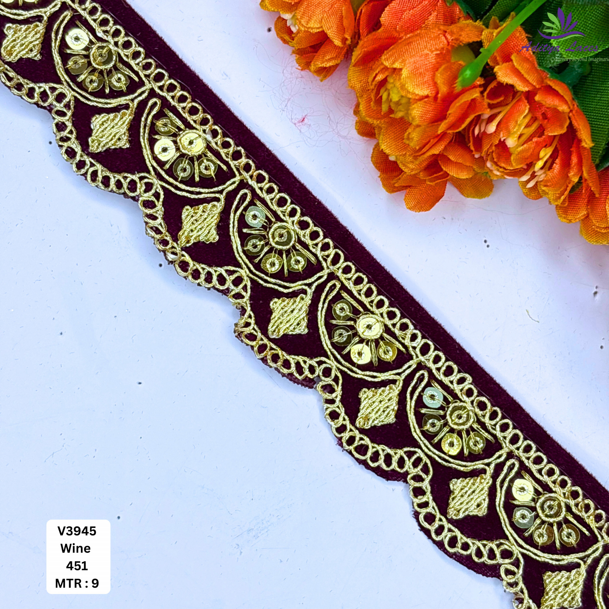 Velvet Multicolor Embroidery Lace Trim Collection Designer Saree Border Bridal Beads Lace Decorative Fashion Trim