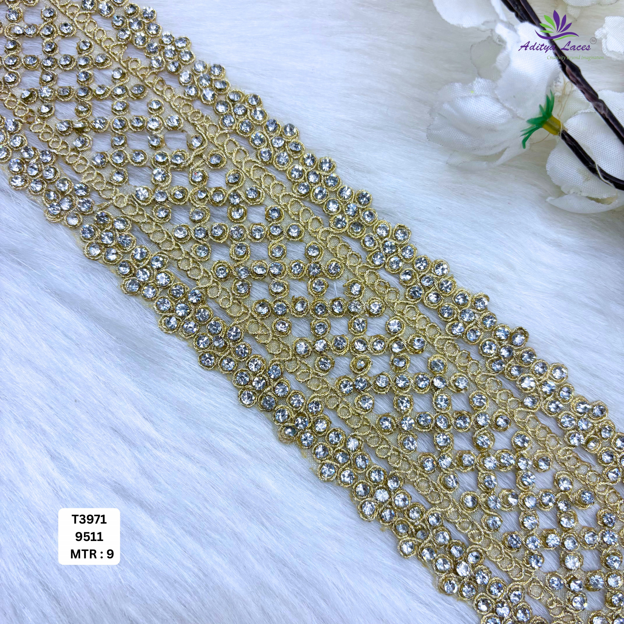 Royal Tissue Handwork Lace Border for Saree Bridal Ethnic Wear