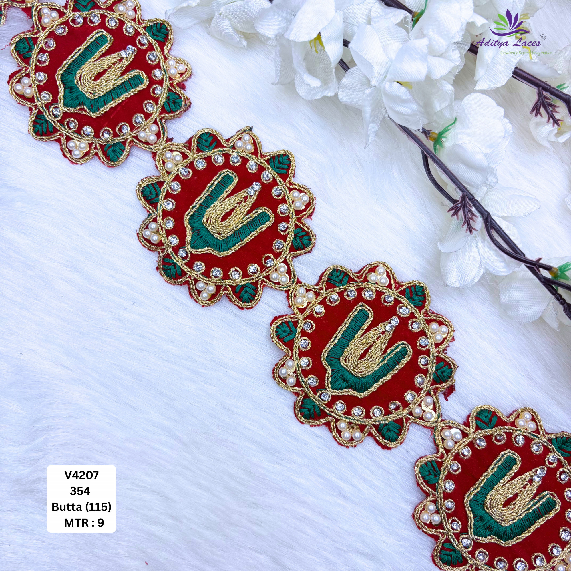 Premium Velvet Lace Border Trim for Saree Lehenga Bridal Wear