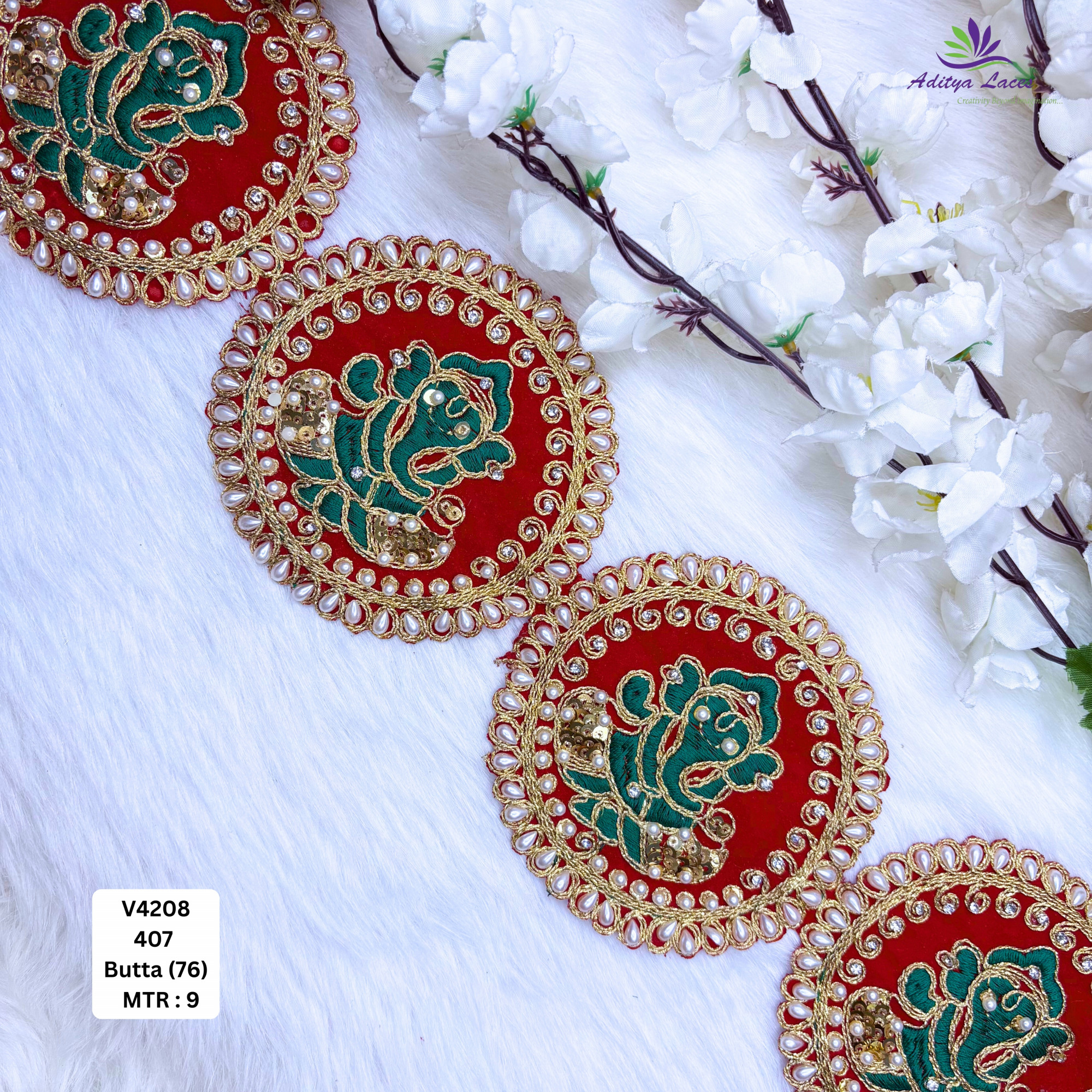 Decorative Velvet Lace Border Trim for Saree Lehenga Bridal Wear
