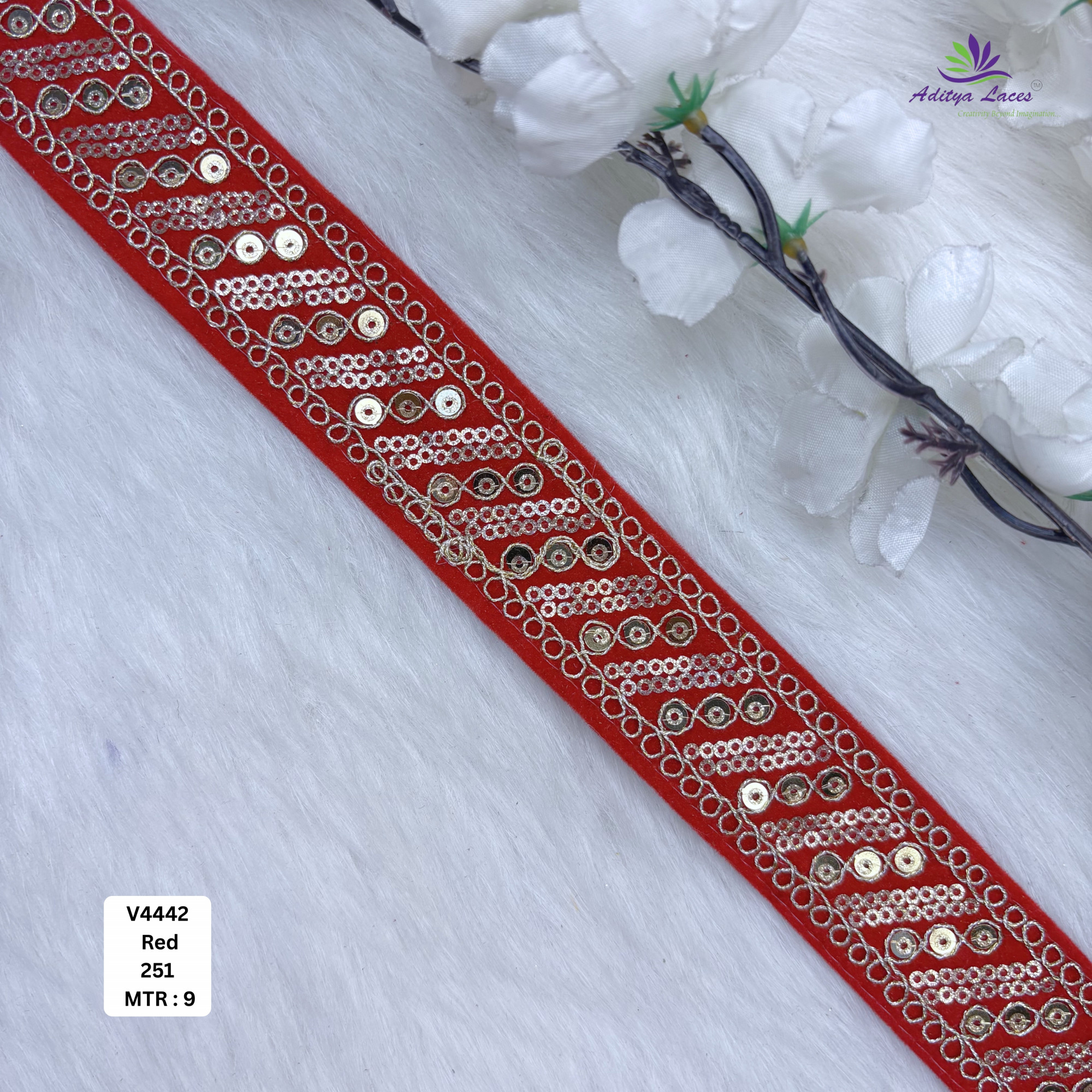 Velvet Sequin Embroidery Lace Trim Designer Saree Border Bridal Beads Lace Decorative Fashion Trim