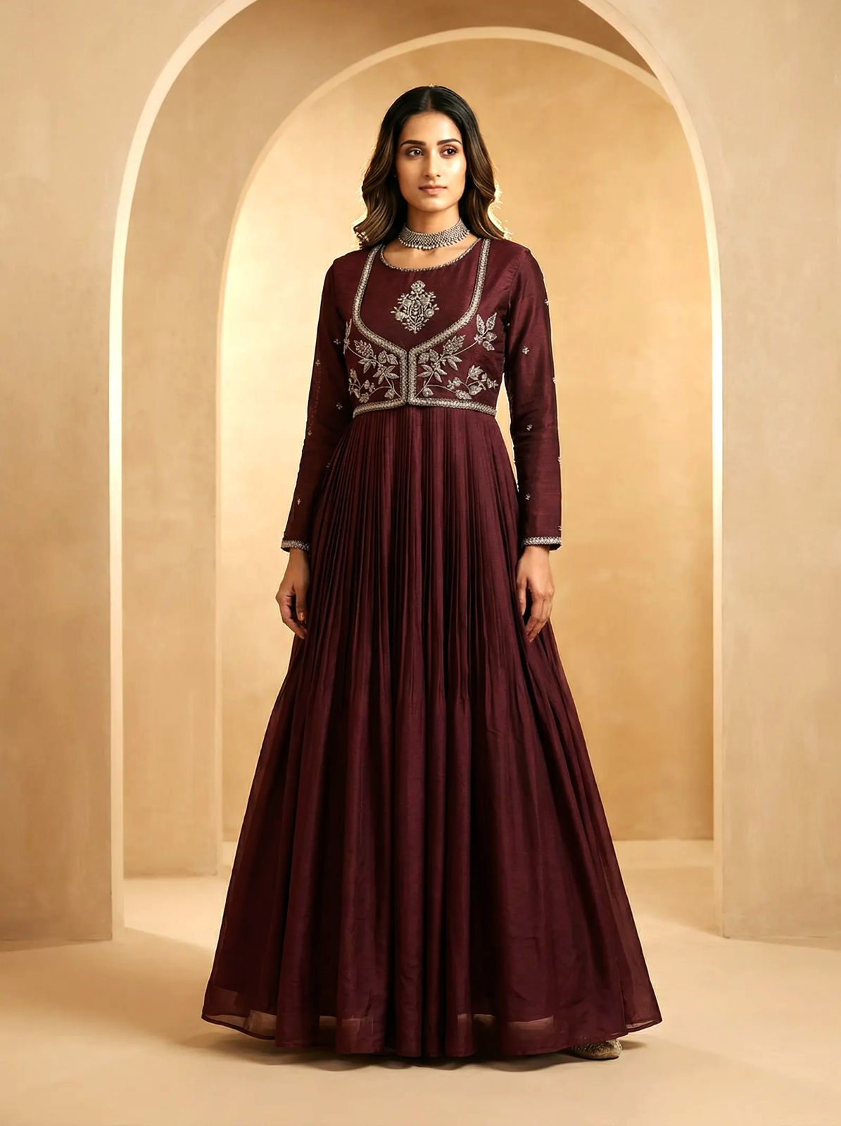 Brown Coat Anarkali