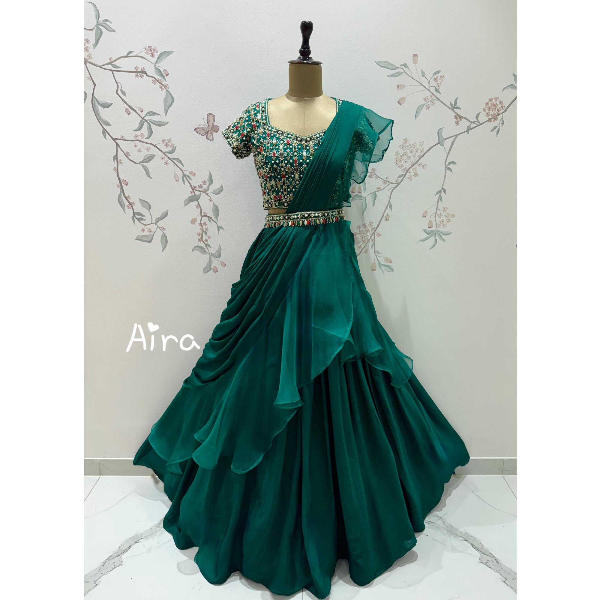 Emerald Green Lehenga Set