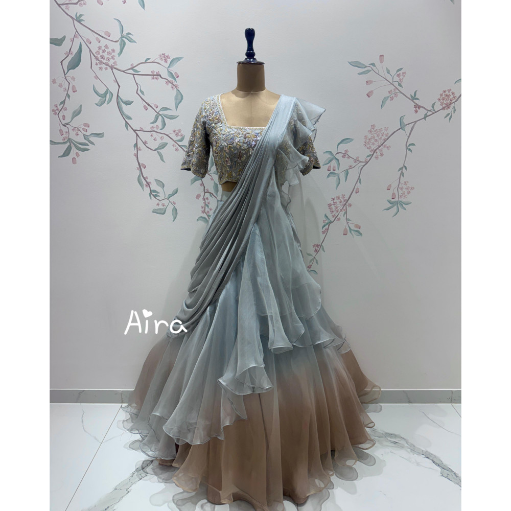 Image of Mist Blossom Lehenga Set