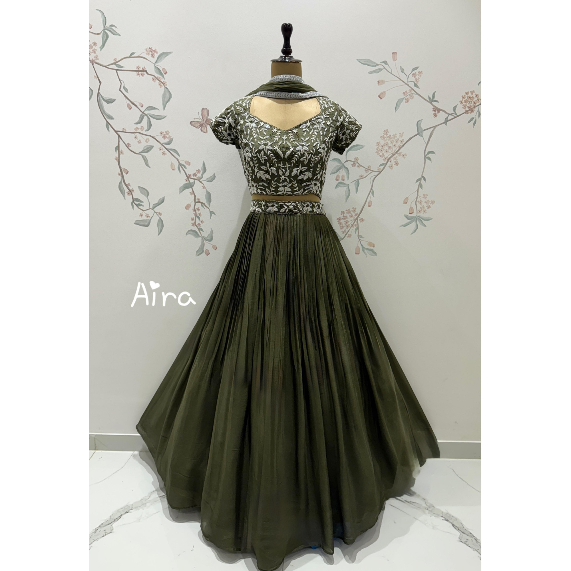Olive Green Lehenga Set