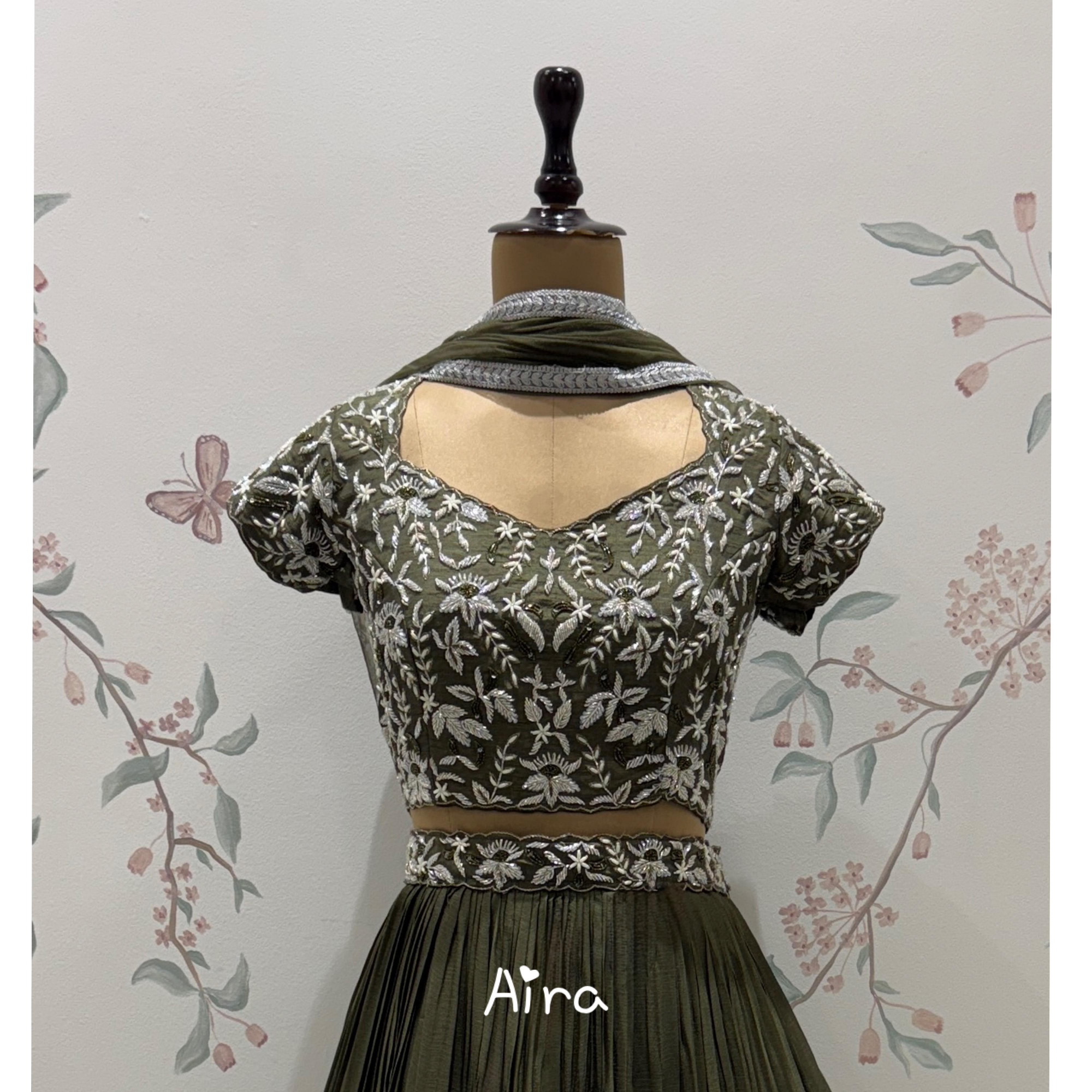 Olive Green Lehenga Set