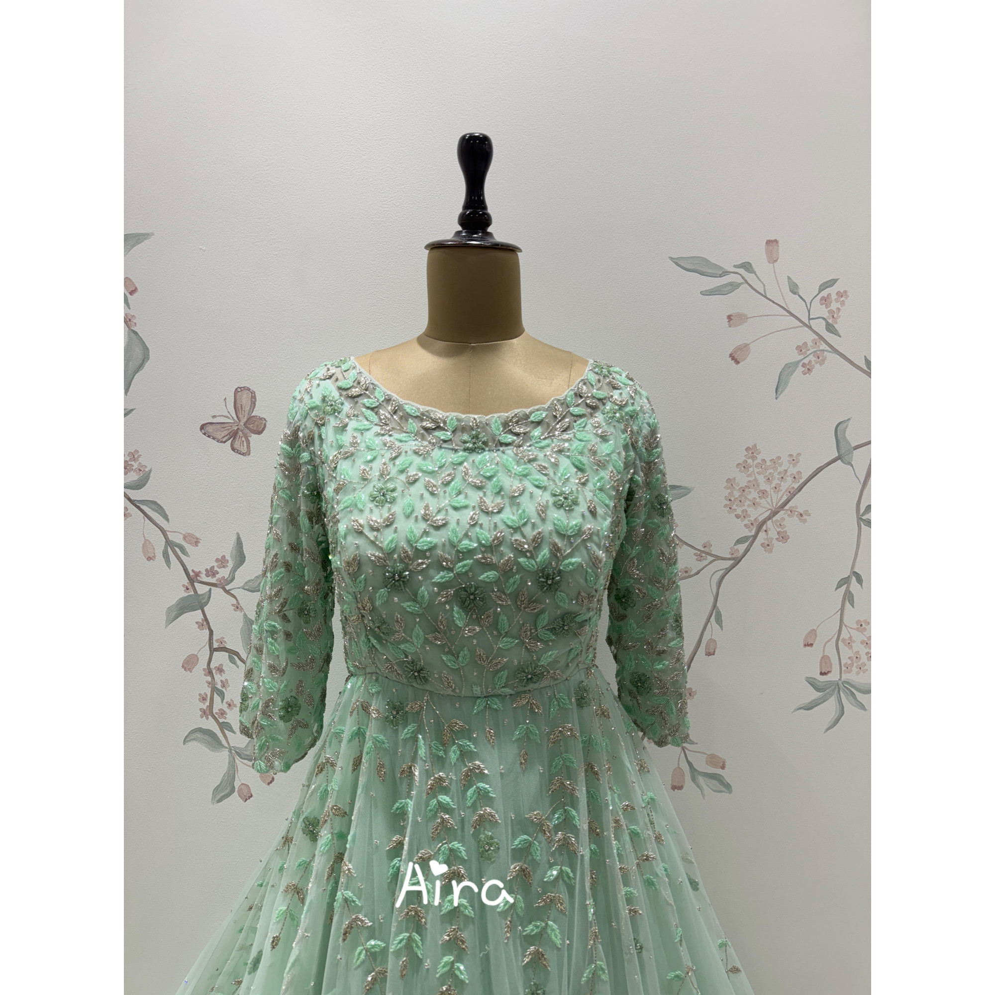 Mint Blossom Elegance Gown