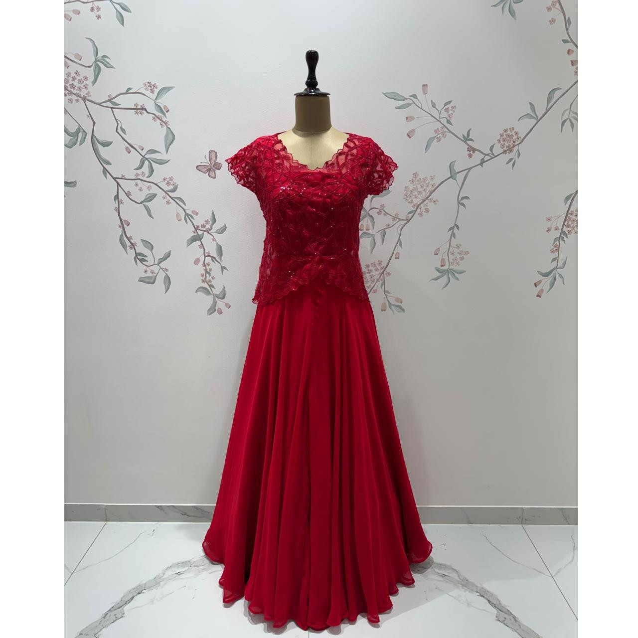 Crimson Cape dress