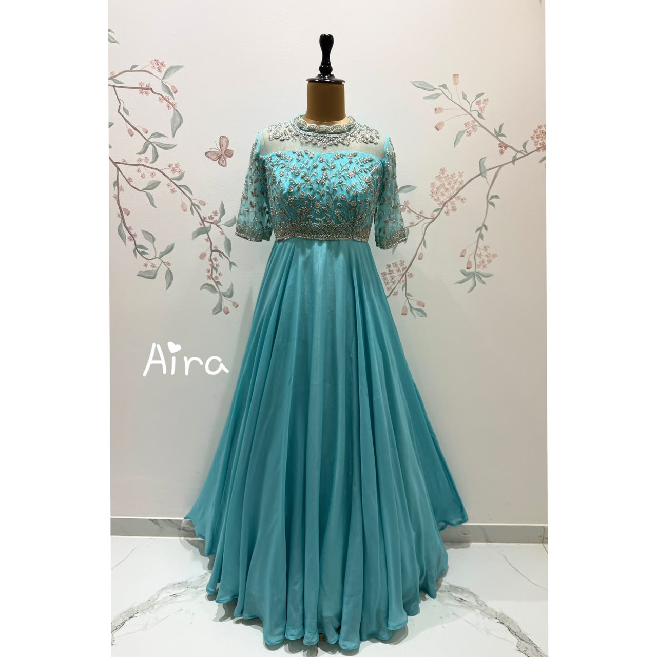 Turquoise teardrop dress