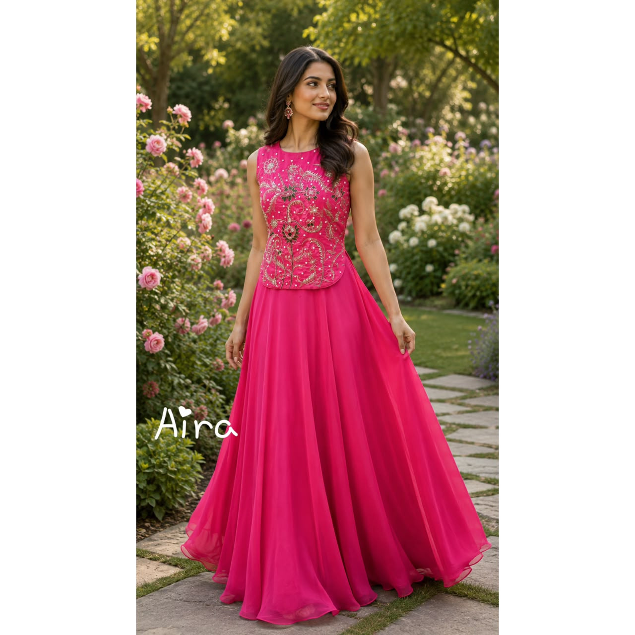 Pink long Blouse  Skirt