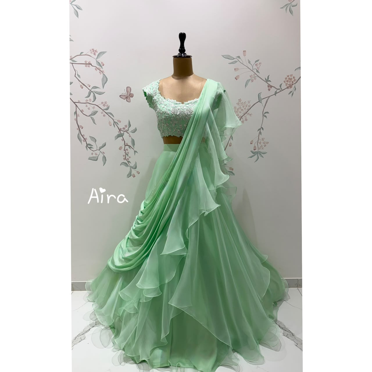 Peach Chikankari Lehenga