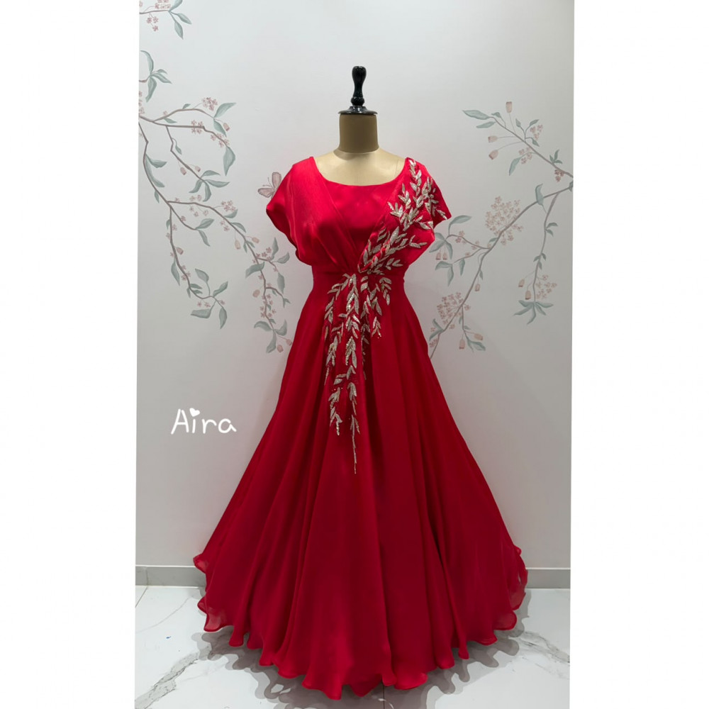 Image of Draped Crimson Gown