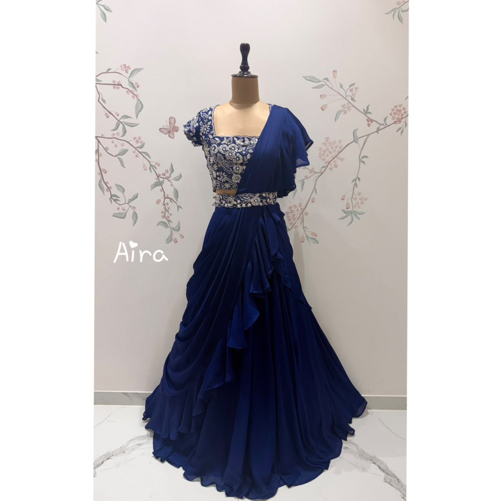 Image of MidNightBlue DrapeSaree