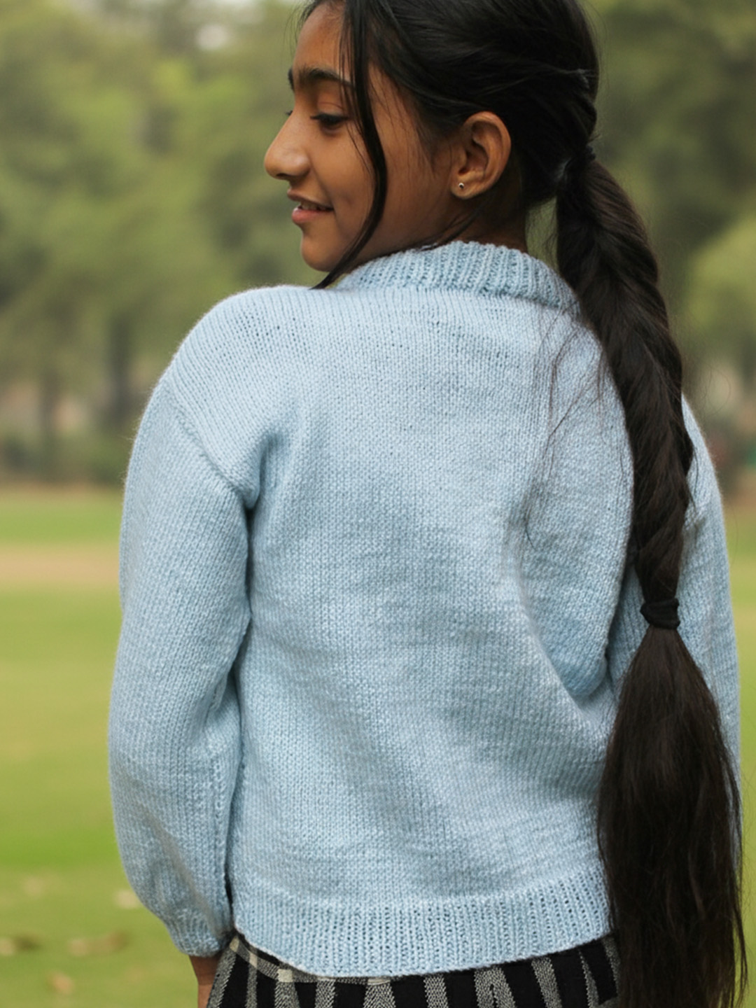 Woonie Ice Cream Cones Appliques Pullover - Light Blue