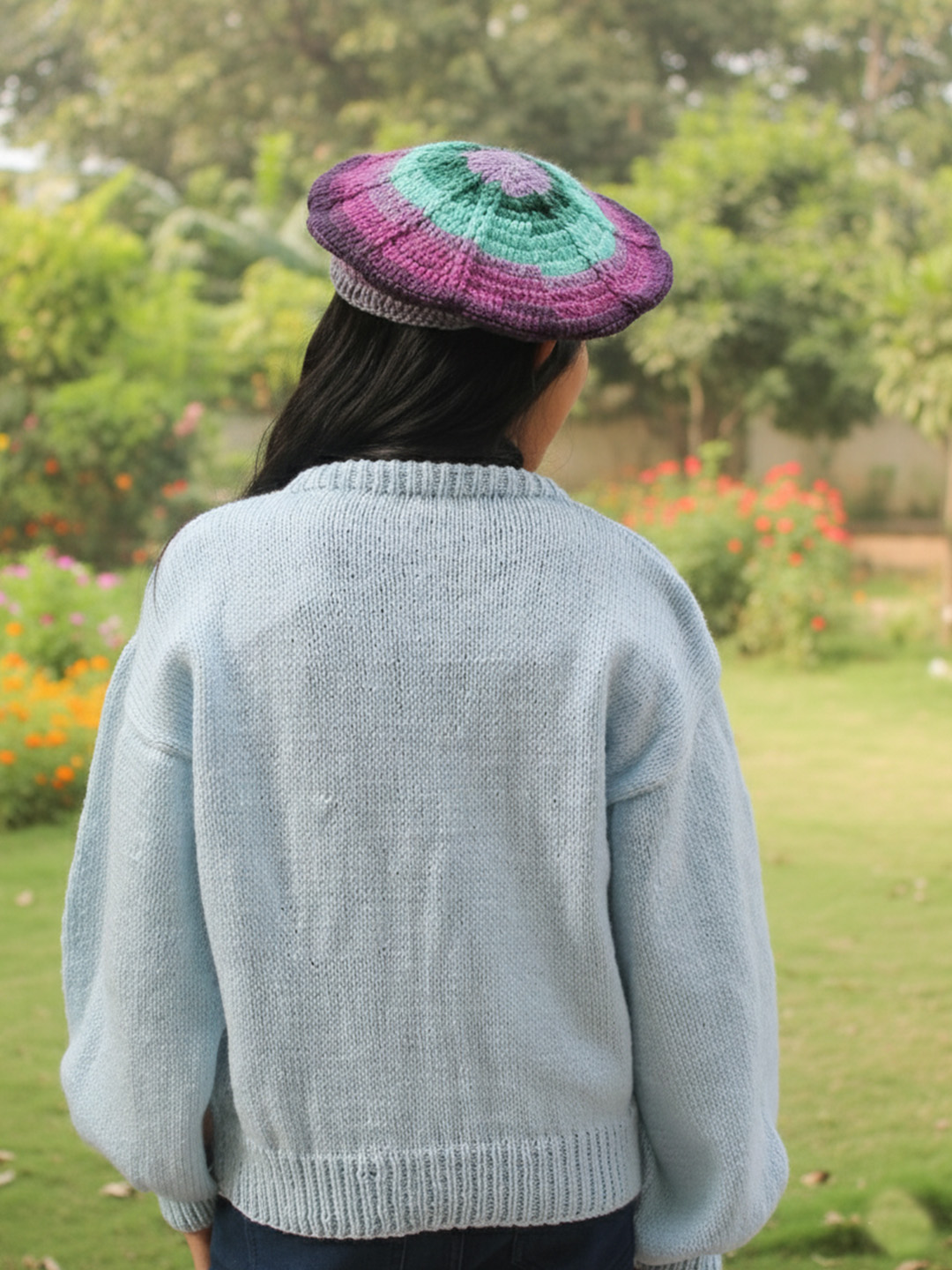 Woonie Sunflower Pullover - Light Blue