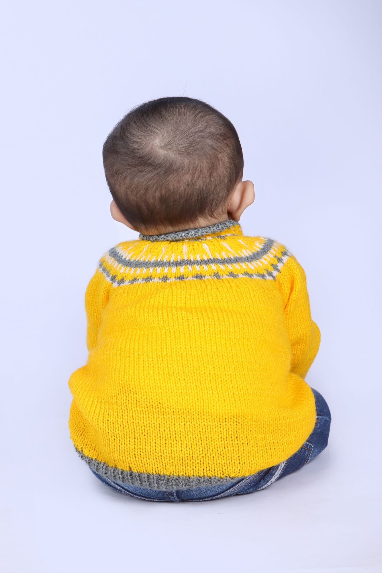 Handmade Knitted Orange Sweater Set for Infants - Orange Woonie
