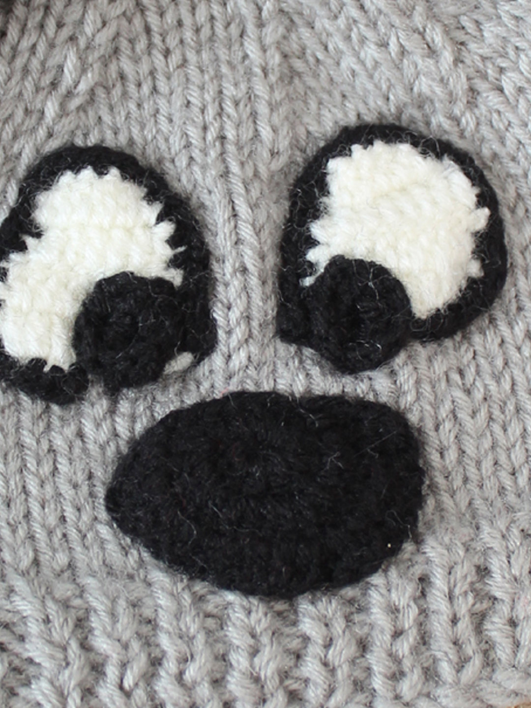 Bear Beanie for Newborn - Grey