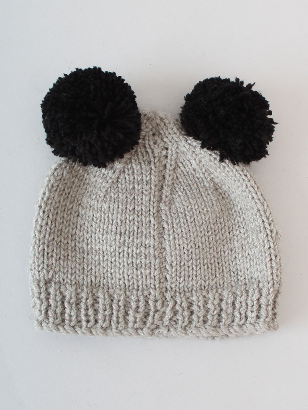 Bear Beanie for Newborn - Grey