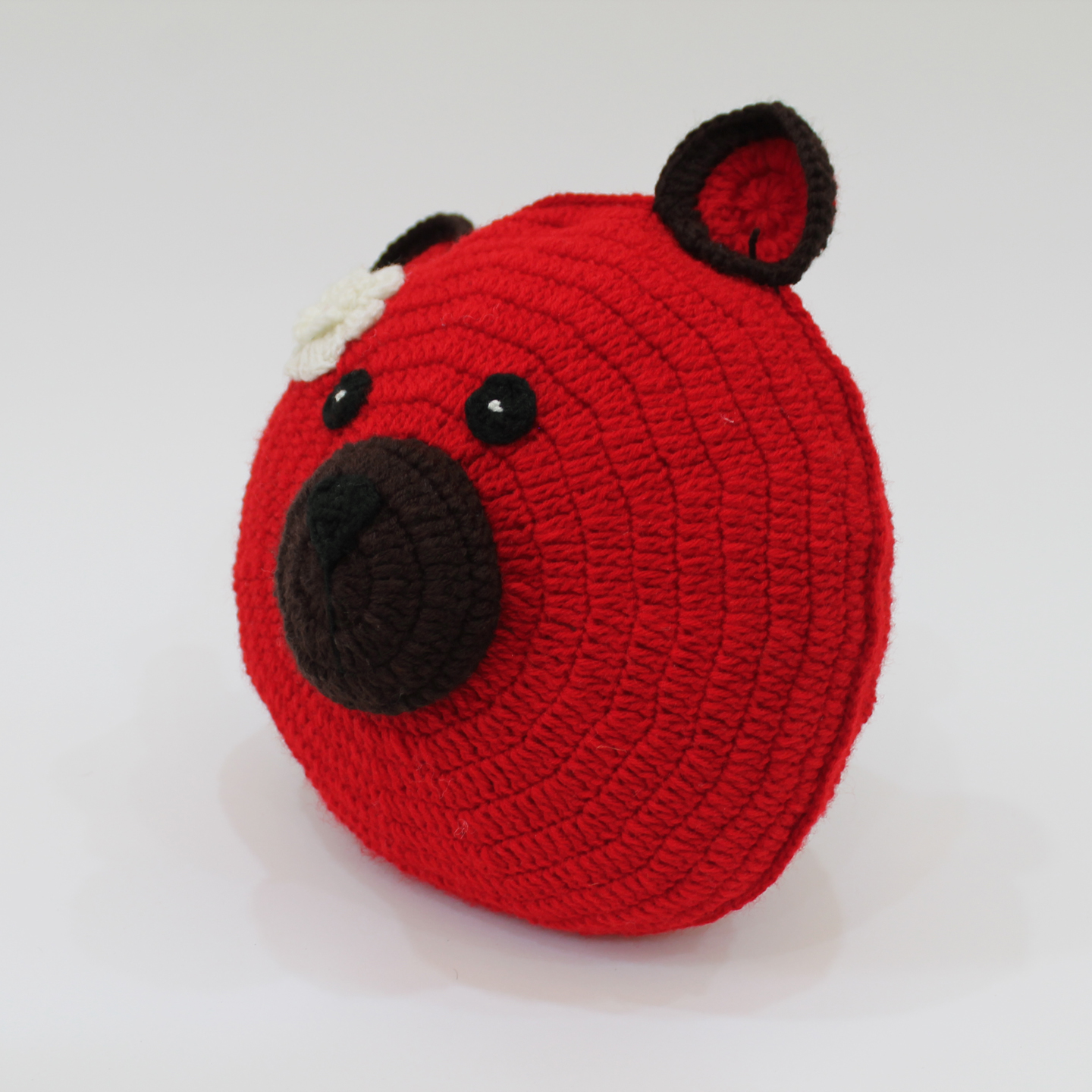 Bear Face Jungle Cuddle Cushion For Children - Red