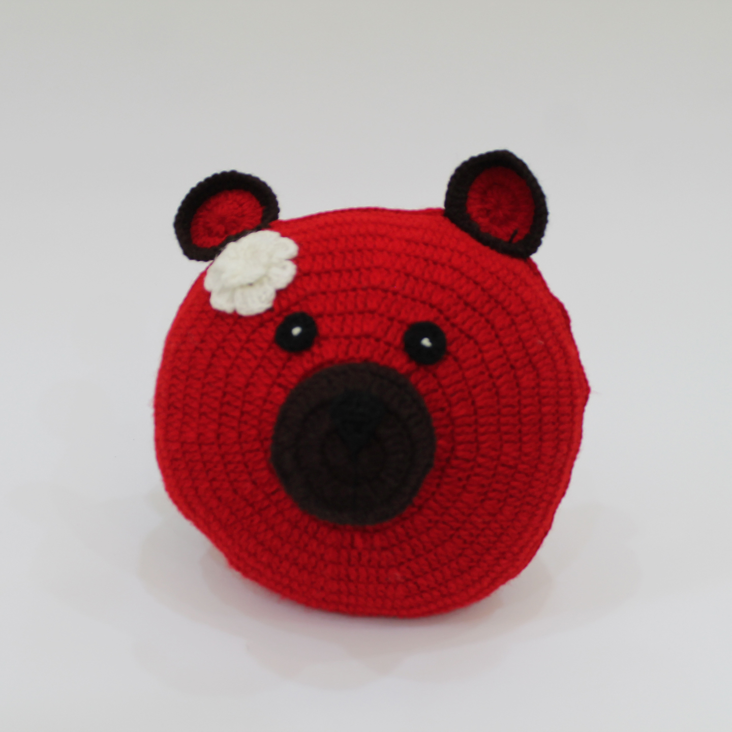 Bear Face Jungle Cuddle Cushion For Children - Red