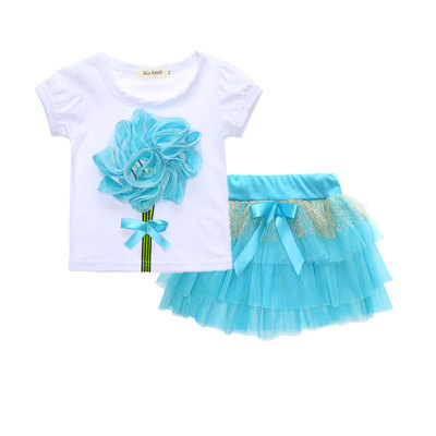 Beautiful Blue Frill Skirt with stylish Top