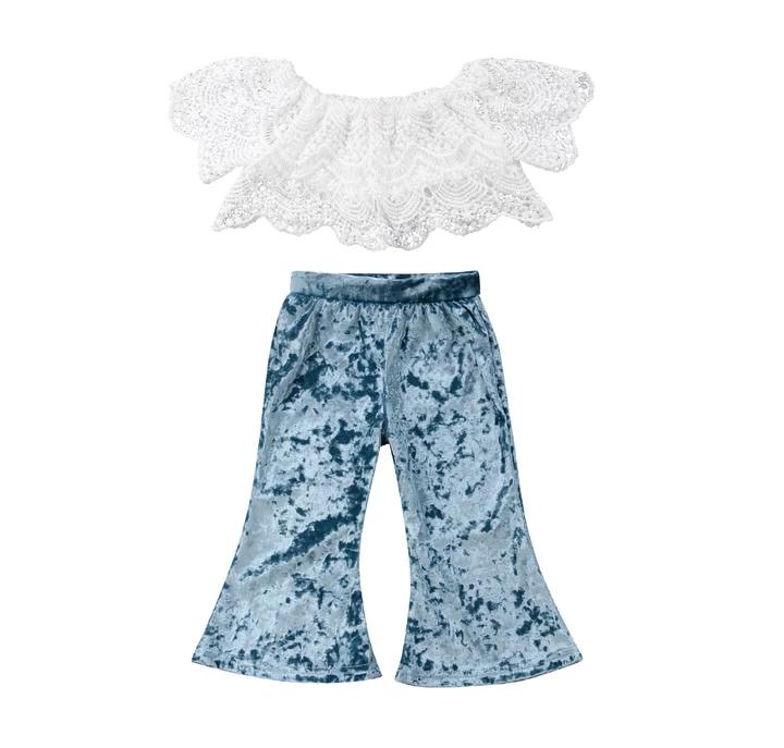Beautiful Lace Top With Velvet Bottom