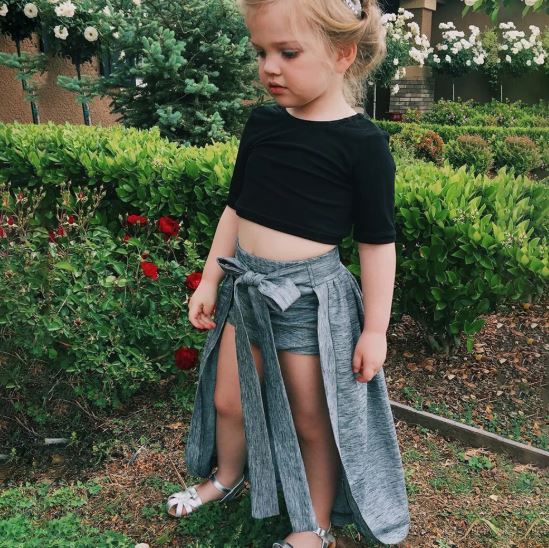 Black Crop Top with Stylish Bottom