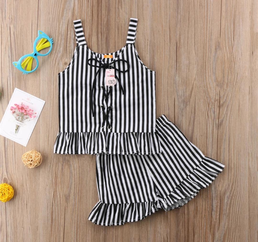 Black Striped Summer Set