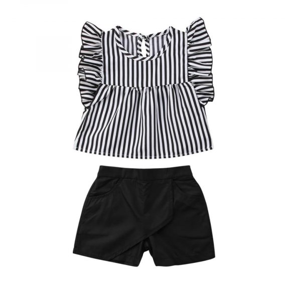 Image of Black Top and Shorts Set