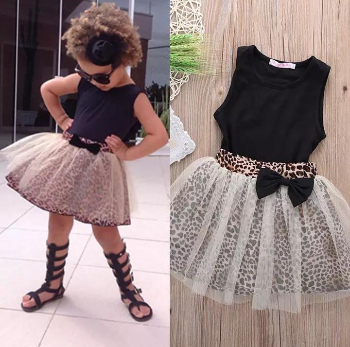 Black Top With Animal Print Skirt