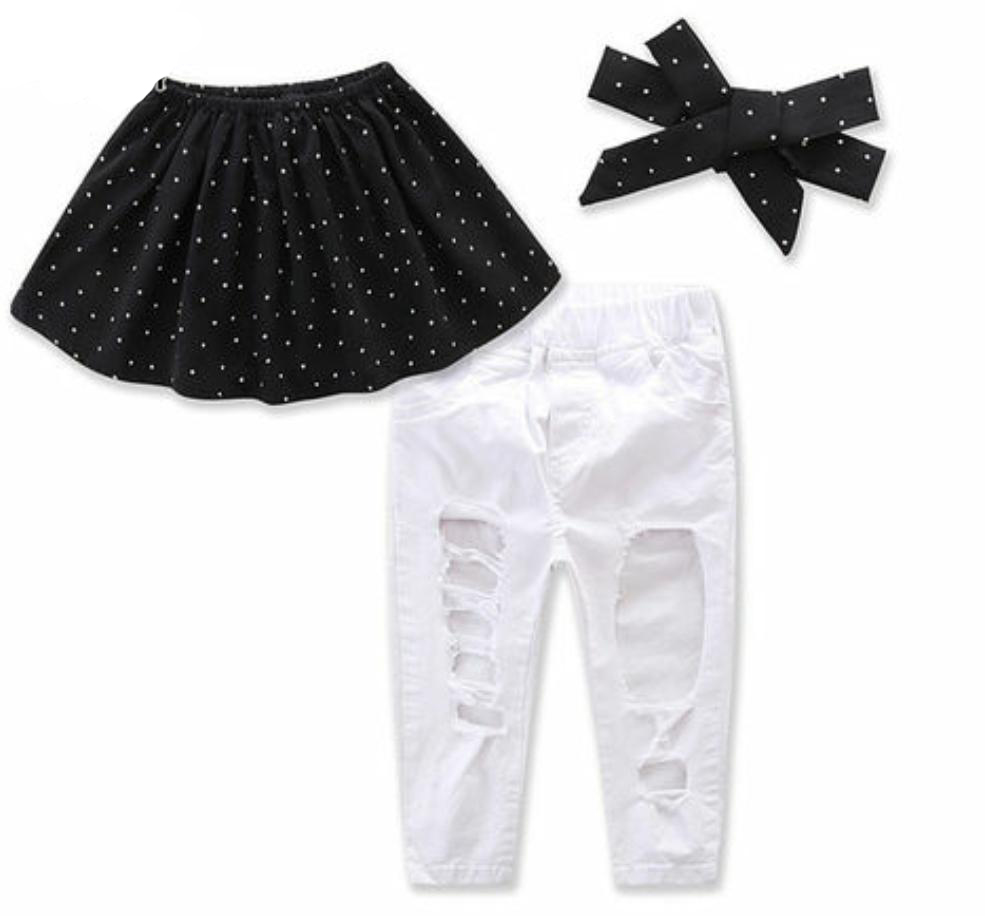 Black Tube with White Denim