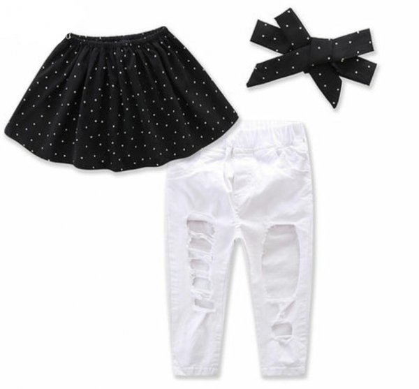 Image of Black Tube with White Denim
