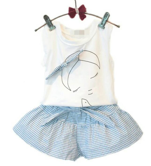 Blue and white Short Set