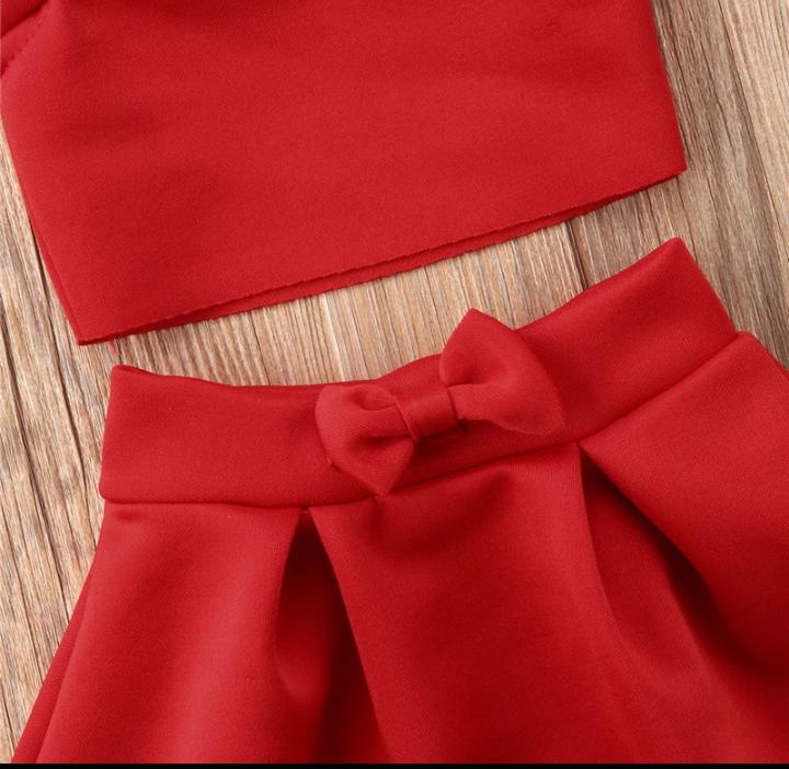 Bright Red Top and Skirt