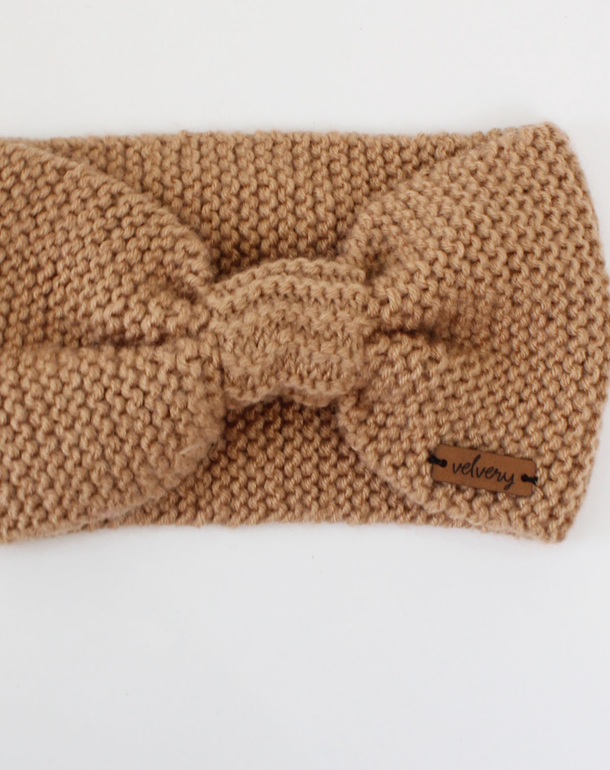 Velvery Handmade Womens Bow Design Ear Warmer-Beige