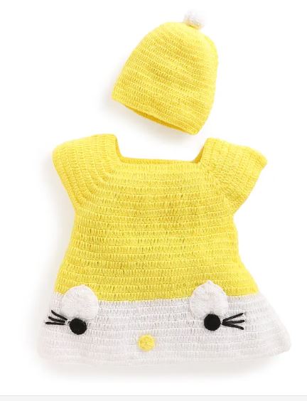 Yellow Kitty Midi with Cap