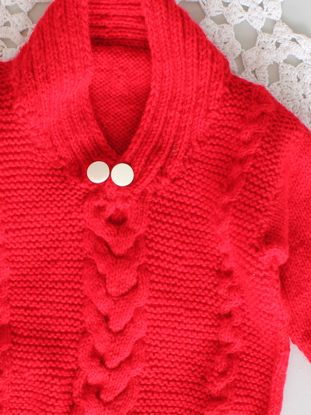 Cable Knit Newborn Sweater set - Red