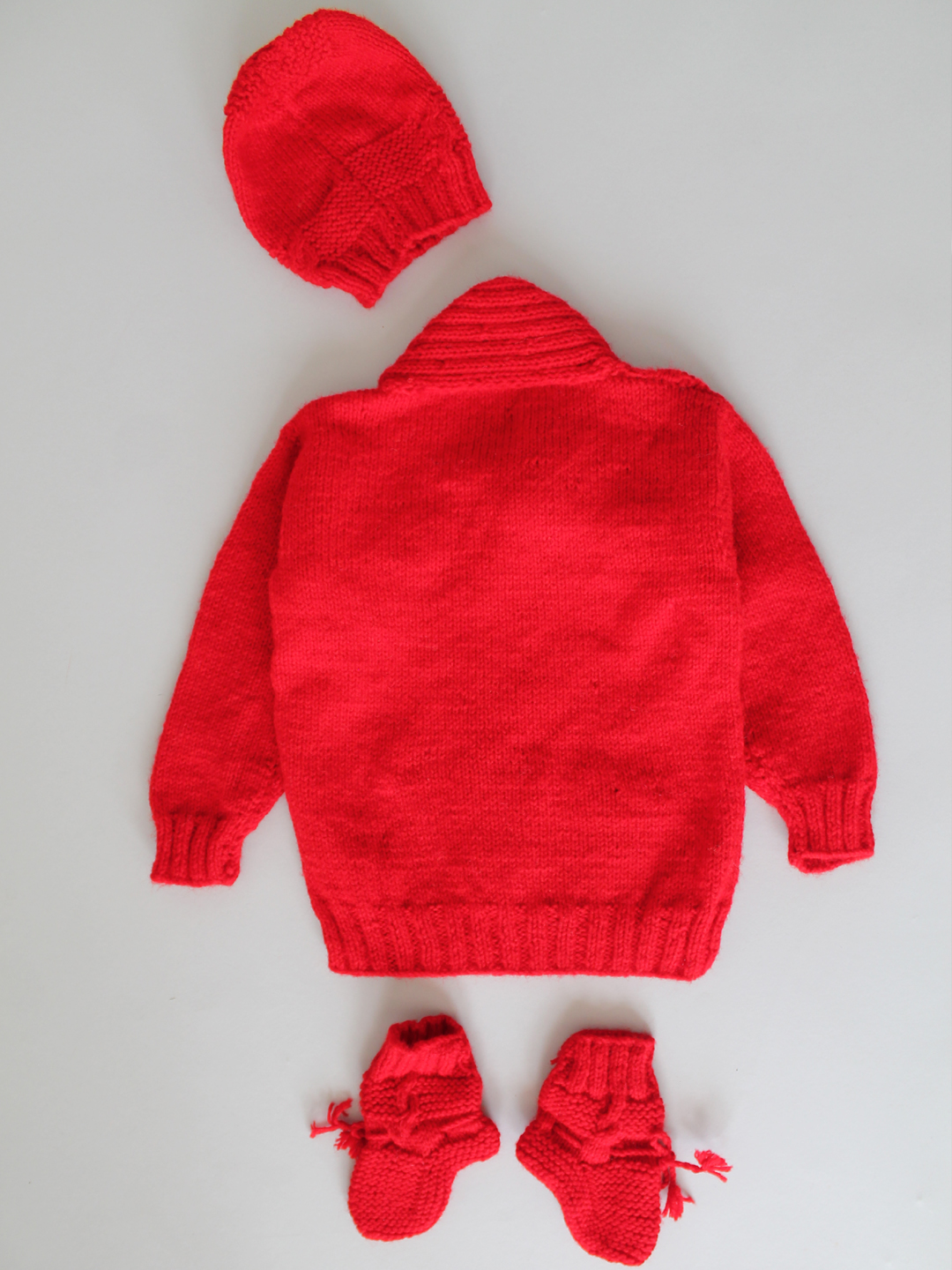 Cable Knit Newborn Sweater set - Red