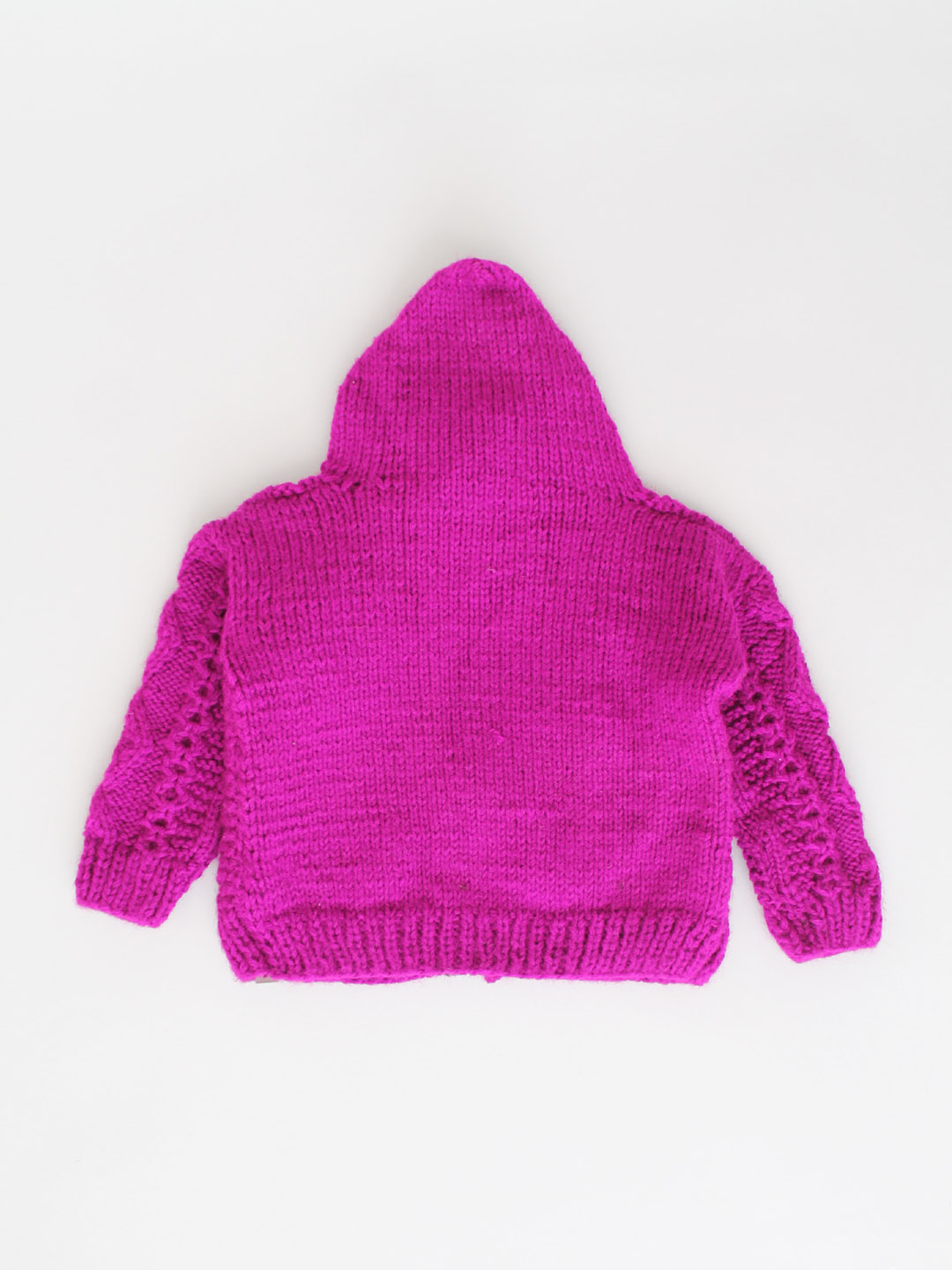 Cable Knit Newborn Zip Up Hooded Sweater - Purple