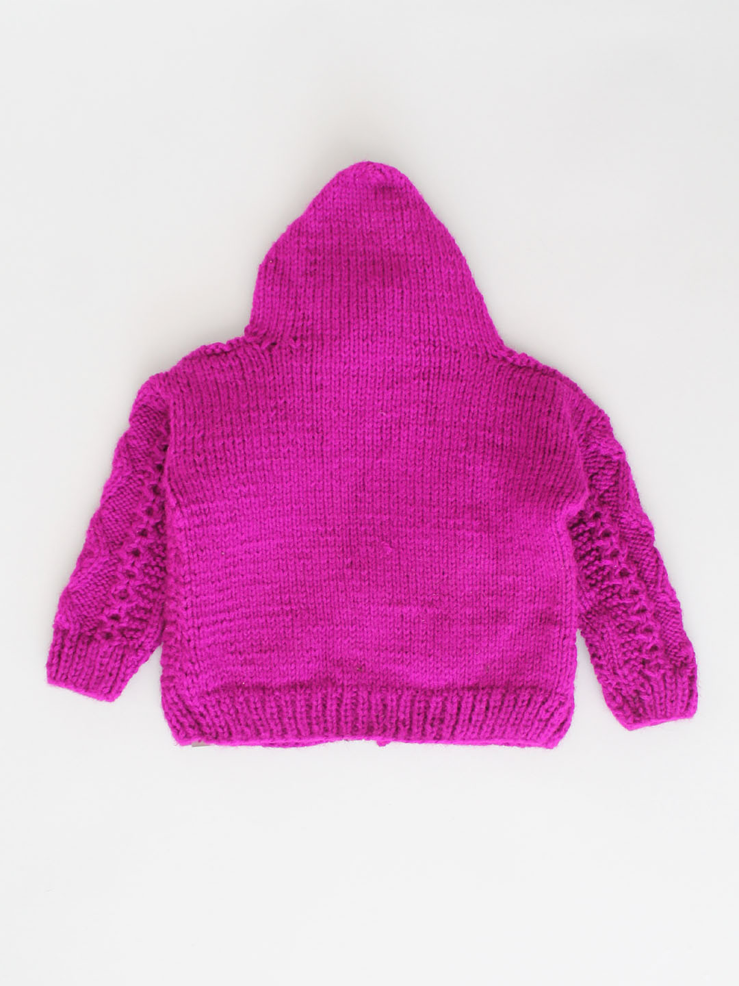 Cable Knit Newborn Zip Up Hooded Sweater - Purple