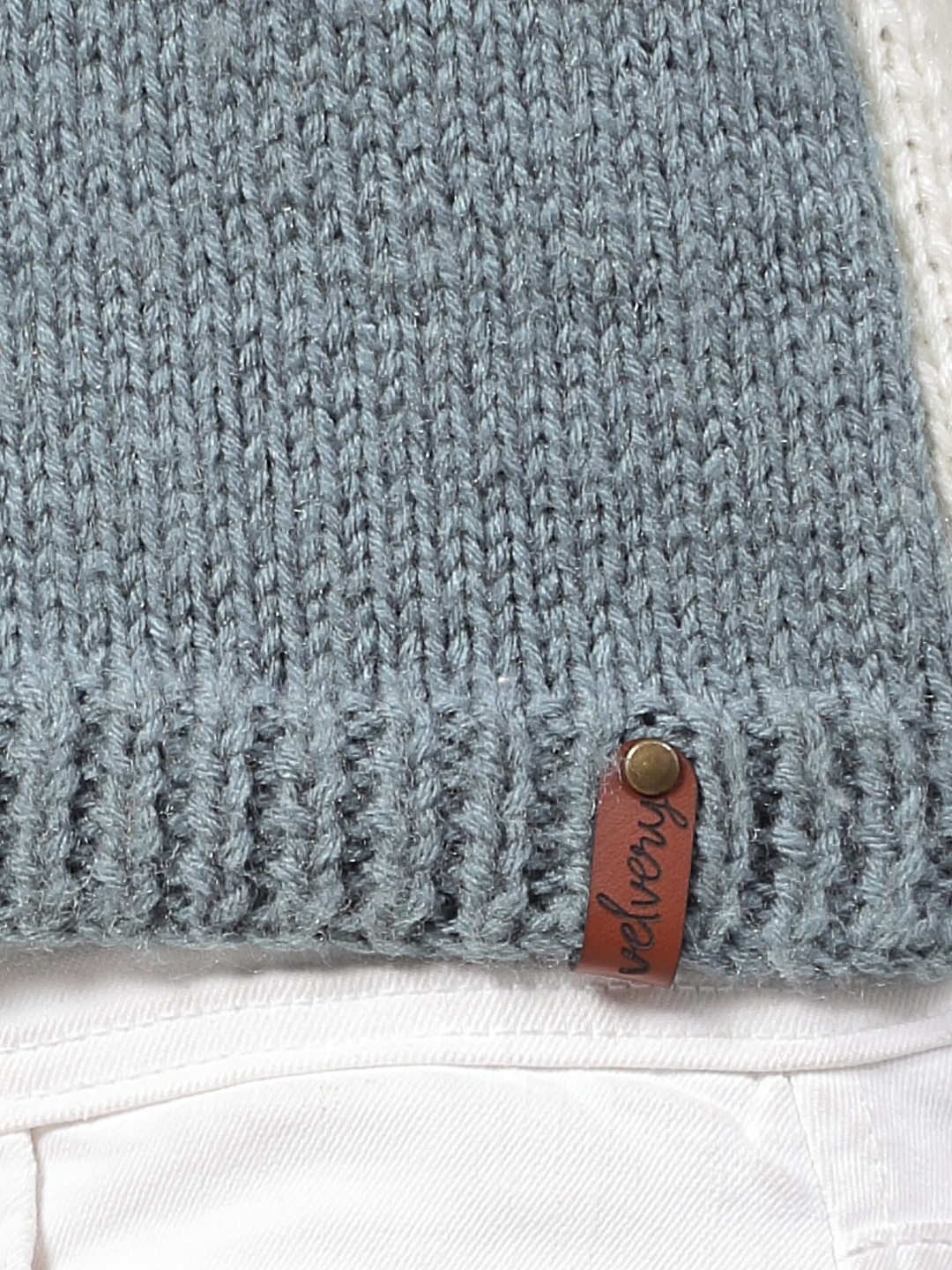 Cable Knit Women Short Sweater - Cream