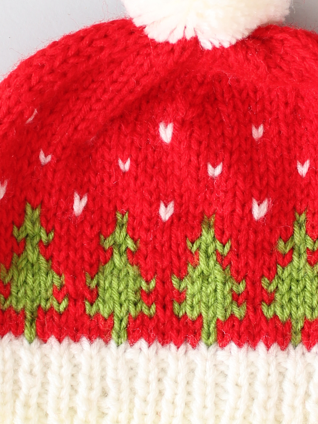 Christmas Hat with Pom Pom - Red and Green