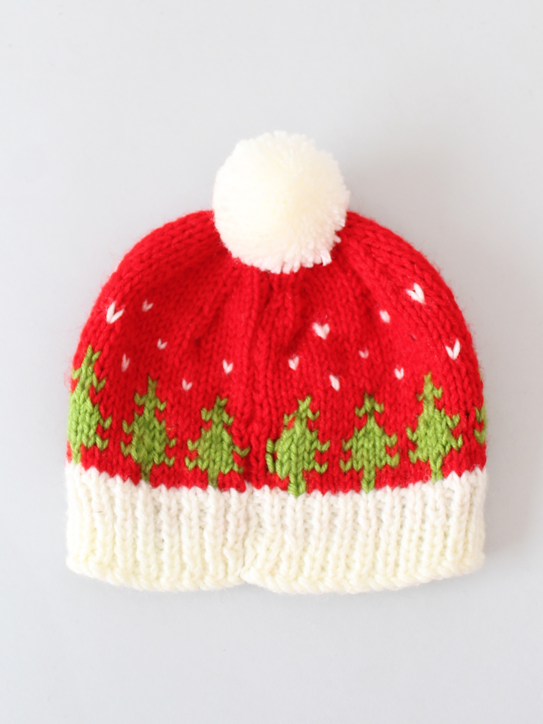 Christmas Hat with Pom Pom - Red and Green