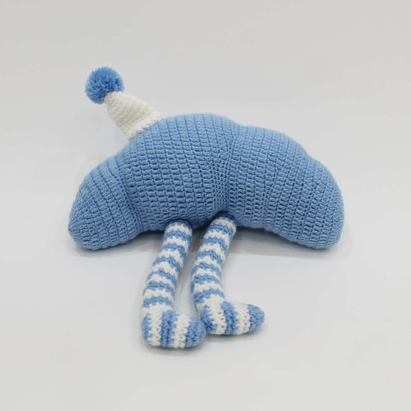 Cloud Shaped Filled Cuddle Cushion For Newborn - Blue