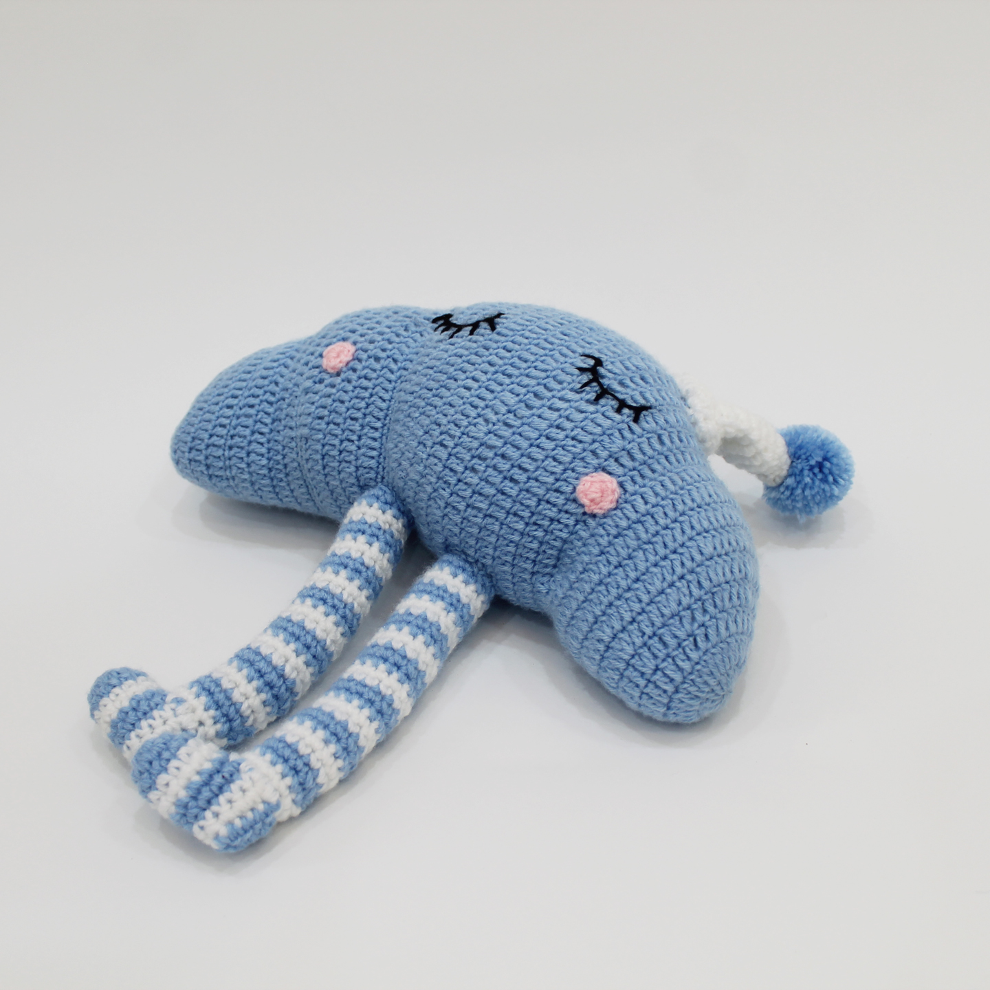Cloud Shaped Filled Cuddle Cushion For Newborn - Blue
